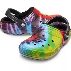 Crocs Classic Tie Dye Lined Clogs Shoes